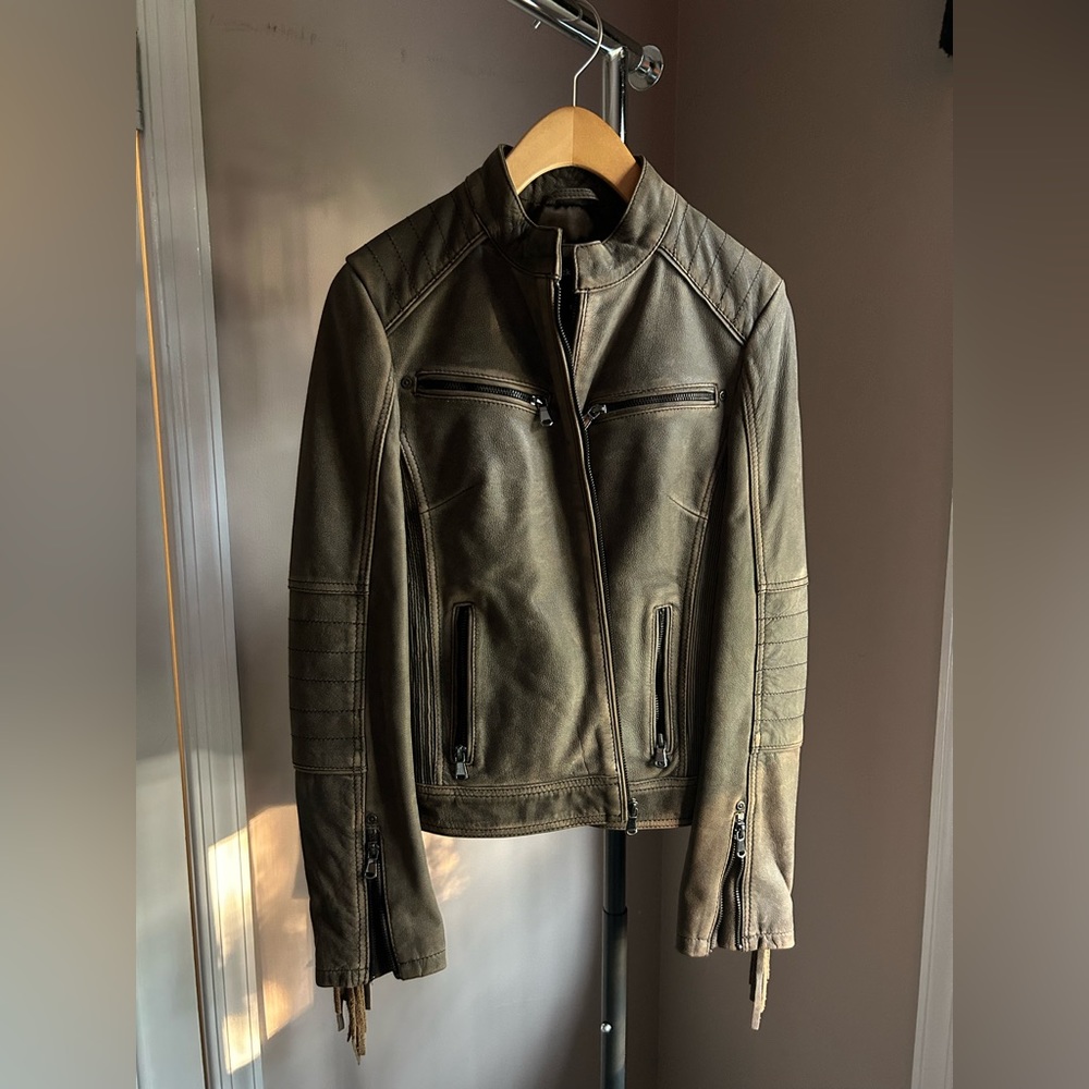 Leather Jacket with fringes